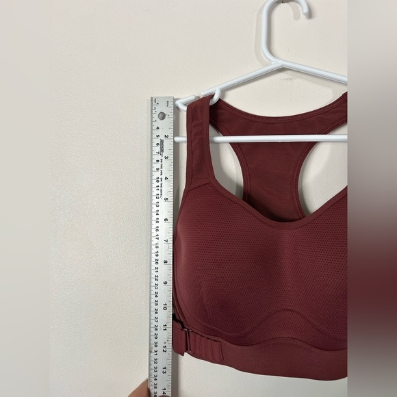 Gymshark RACERBACK HIGH SUPPORT SPORTS BRA, Burgundy 34B/C - Picture 4 of 7